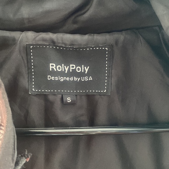 Womens black herringbone print vest size small- with front pockets - Picture 6 of 6